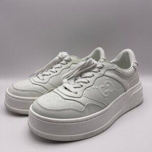 Gucci GG Embossed Low Top Sneakete Leather - Woman Size 6.5